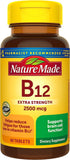 Nature Made Extra Strength Vitamin B12 2500 mcg, Dietary Supplement for Energy Metabolism Support, 60 Tablets