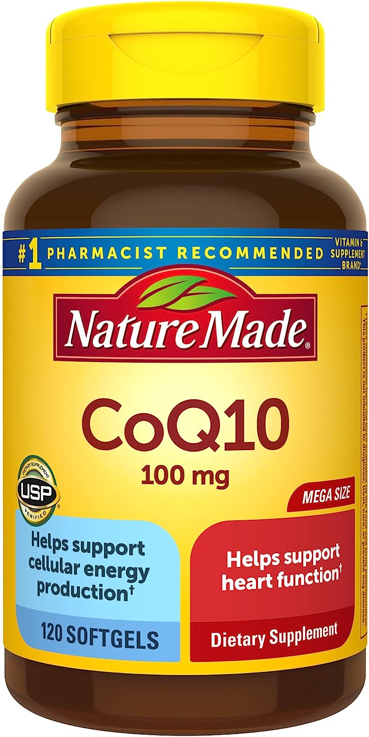 Nature Made CoQ10 100mg, Dietary Supplement for Heart Health Support, 120 Softgels