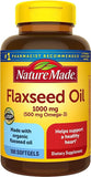 Nature Made Flaxseed Oil 1000 mg, Fish Free Omega 3 Supplement, Dietary Supplement for Heart Health Support, 180 Softgels