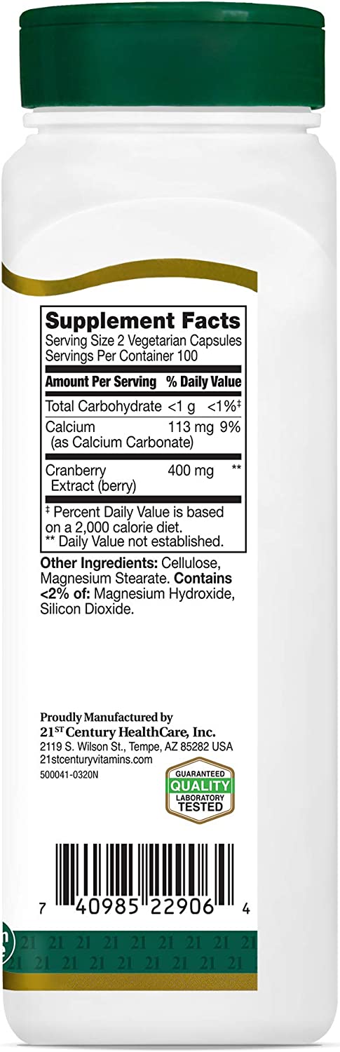 21st Century Healthcare, Inc Cranberry Extract Capsules, 200 Count