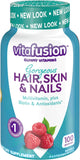 Vitafusion Gorgeous Hair, Skin Nails Multivitamin Gummy Vitamins, plus Biotin and Antioxidant vitamins CE, Raspberry Flavor, 100ct