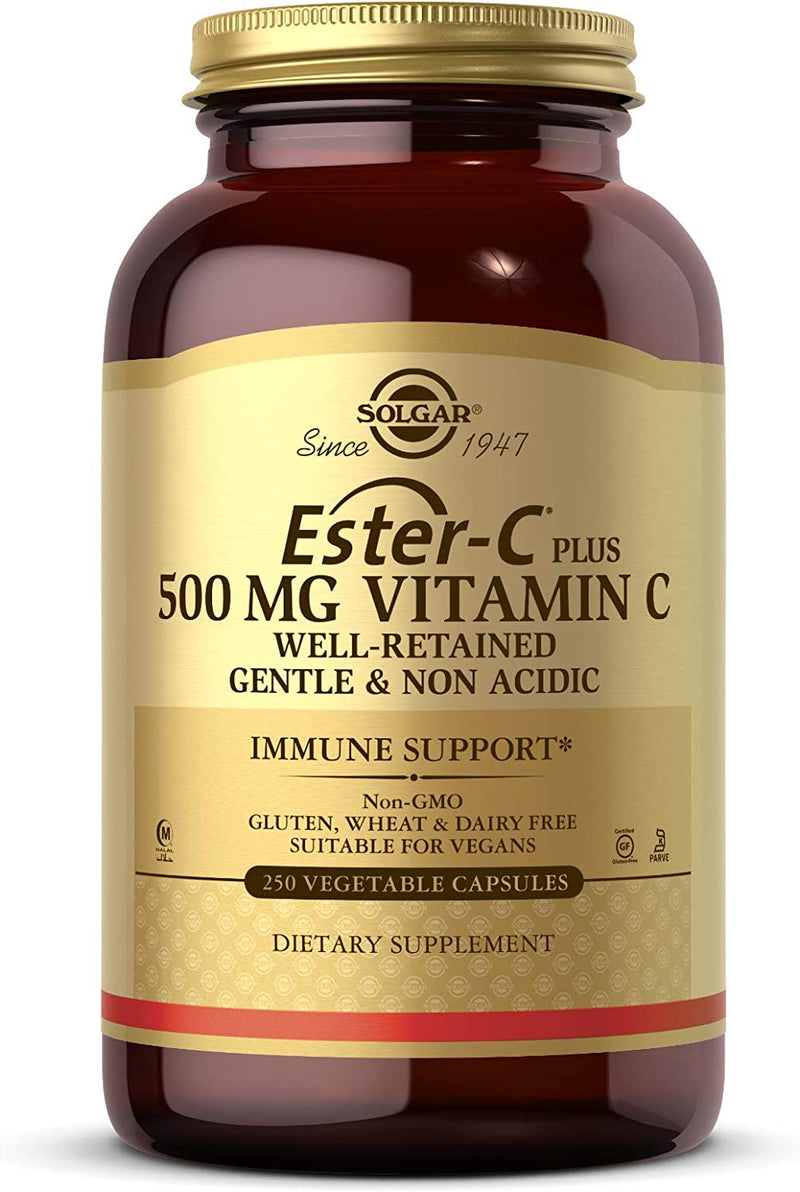 Solgar Ester-C Plus 500 mg Vitamin C (Ascorbate Complex), 250 Vegetable Capsules