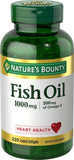 Nature's Bounty Fish Oil, Dietary Supplement, Omega 3, Supports Heart Health, 1000 Mg, 220 Coated Softgels