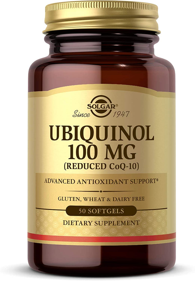 Solgar Ubiquinol 100 mg, 50 Softgels - Advanced Antioxidant Support - Reduced Coenzyme Q10 (CoQ-10) - Gluten Free, Dairy Free - 50 Servings