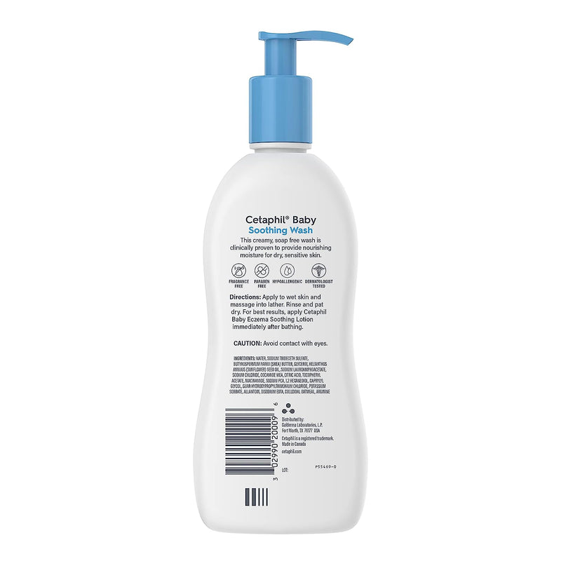 Cetaphil Baby Body Wash, Soothing Wash, Creamy & Gentle for Sensitive Dry Skin, Made with Colloidal Oatmeal and Niacinamide, Fragrance Free, Hypoallergenic, 5oz