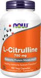 NOW Supplements, L-Citrulline 750 mg, Supports Protein Metabolism*, Amino Acid, 180 Veg Capsules
