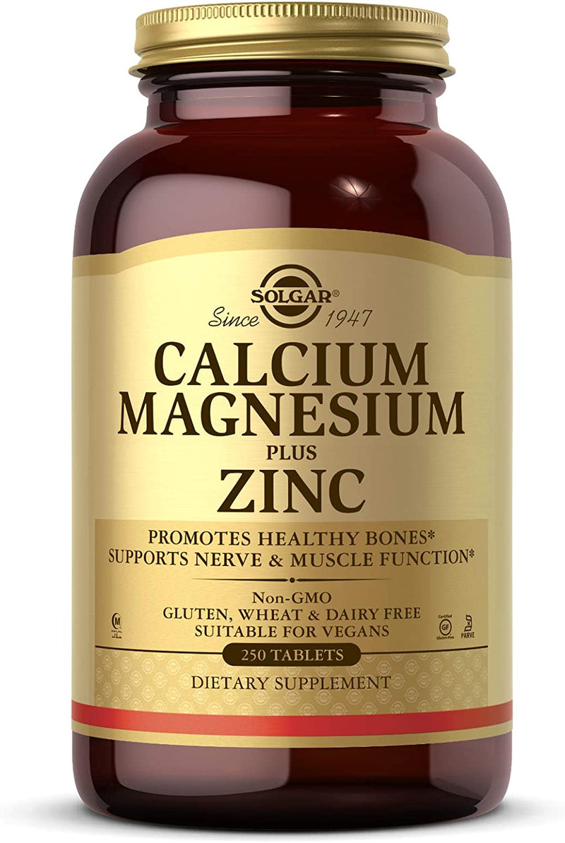 Solgar Calcium Magnesium Plus Zinc, 250 Tablets