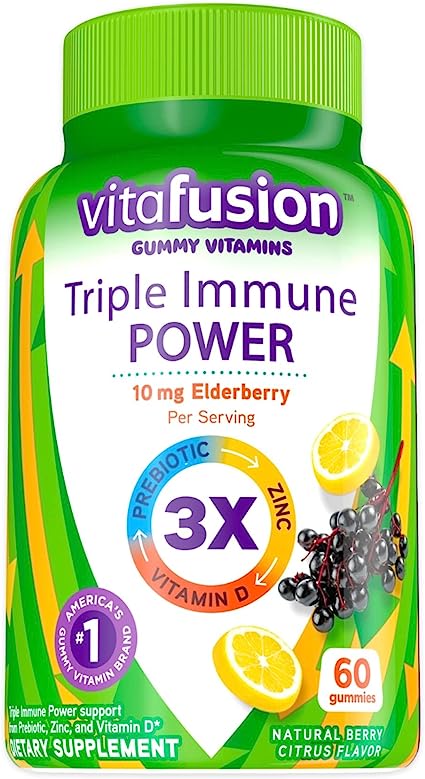 Vitafusion Triple Immune POWER Gummy Vitamins, 60ct
