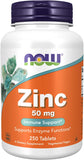 NOW Supplements, Zinc 50 mg, Tablets 250 Count