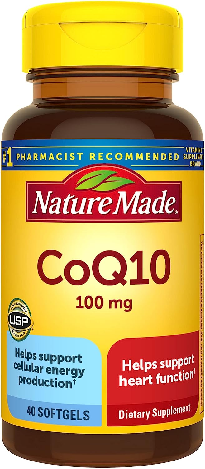 Nature Made CoQ10 100mg, Dietary Supplement for Heart Health Support, 40 Softgels