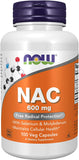 NOW Supplements, NAC (N-Acetyl Cysteine) 600 mg with Selenium & Molybdenum, 100 Veg Capsules