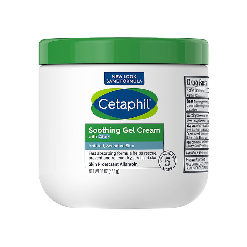 Cetaphil Soothing Gel-Cream with Aloe Instantly Soothes and Hydrates Sensitive Skin, Fragrance and Paraben Free, 16 oz