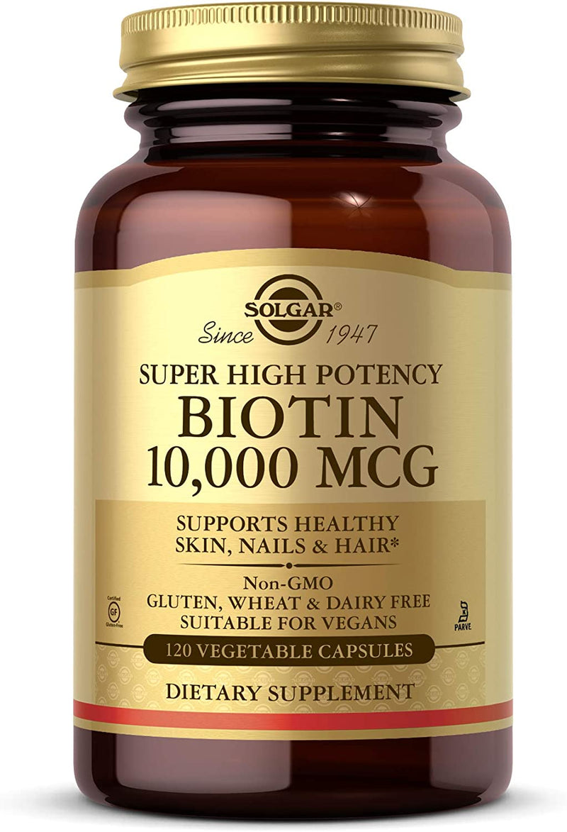 Solgar Biotin 10,000 mcg, 120 Vegetable Capsules