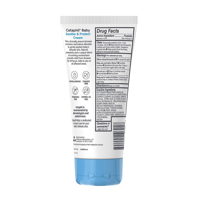 Cetaphil Baby Soothe & Protect Cream with Allantoin Skin Protectant, 6 oz