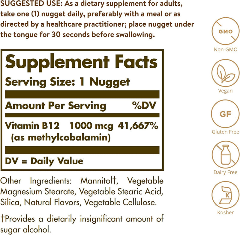 Solgar Methylcobalamin 1000 mcg, 60 Nuggets