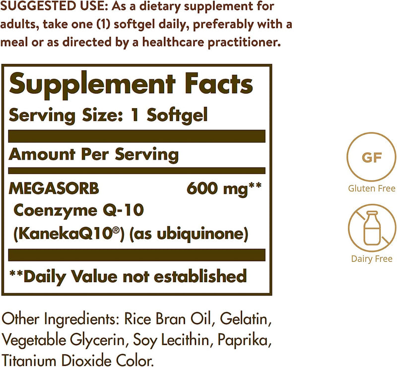 Solgar Megasorb CoQ-10 600 mg, 30 Softgels