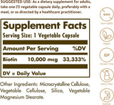 Solgar Biotin 10,000 mcg, 120 Vegetable Capsules