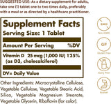 Solgar Vitamin D3 (Cholecalciferol) 25 mcg (1000 IU) - 180 Tablets