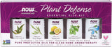 NOW Essential Oils, Plant Defense Essential Oils Kit, 5x30ml including: Eucalyptus, Tea Tree, Lemon, Peppermint and Clean the Air Essential Oils With Child Resistant Caps