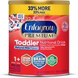 Enfagrow PREMIUM Toddler Nutritional Drink, Made with Real Milk, Brain-Building Omega-3 DHA, Nutrients for Growth & Immune Support, Non-GMO, Powder Can, 32 Oz