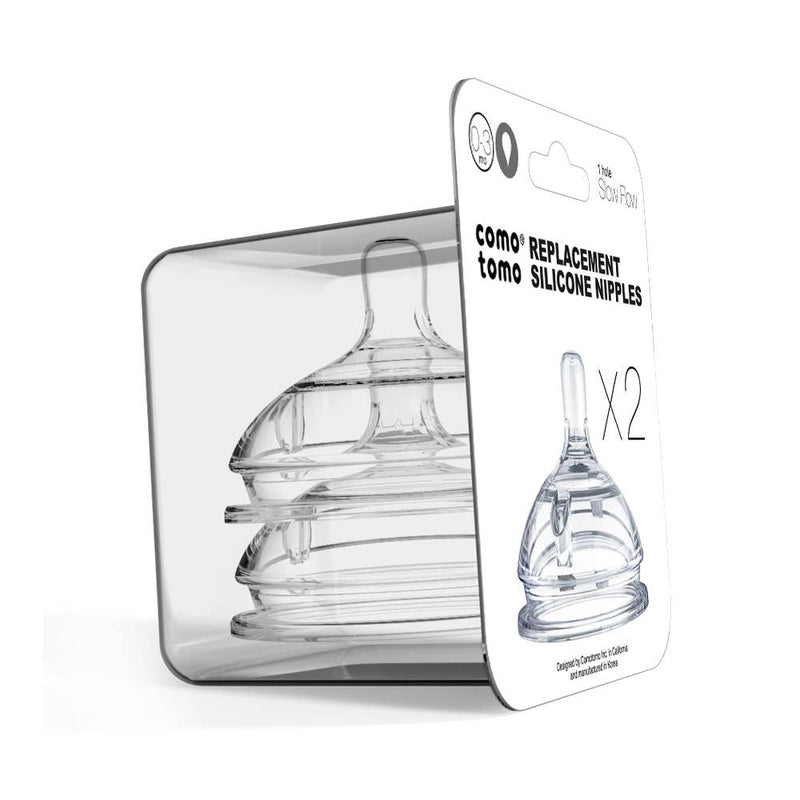 Comotomo Baby Bottle Silicone Replacement Nipples (6 Pack): Fast Flow (6+ Months)