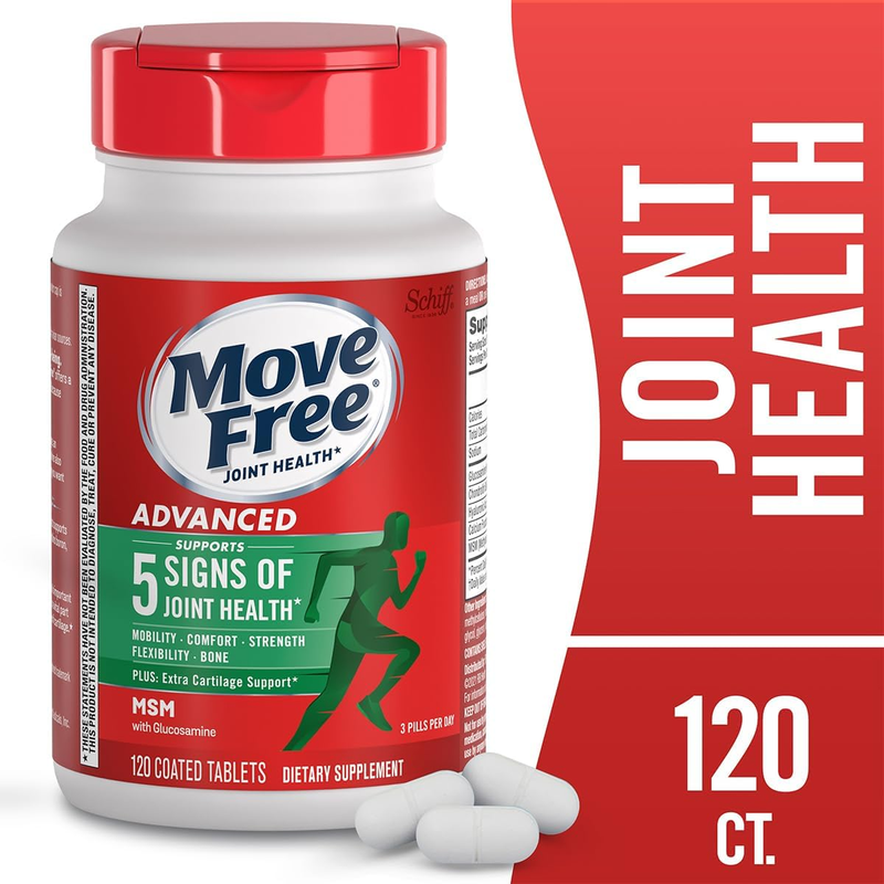 Schiff, Move Free Joint Health, Advanced Plus MSM with Glucosamine + Chondroitin (120 Coated Tablets)