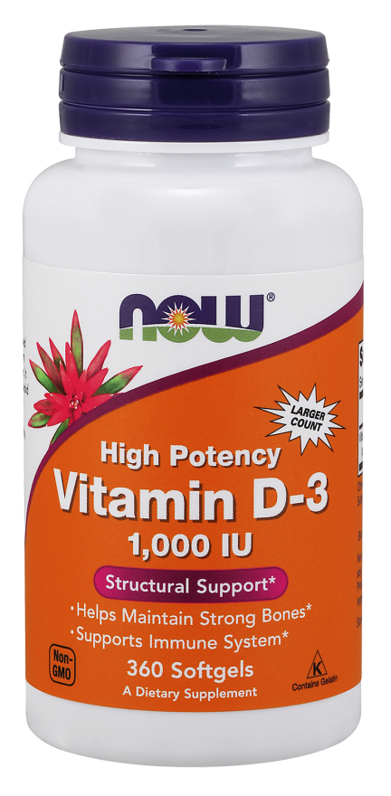 NOW FOOD Vitamin D-3 1000 IU 360 Softgels