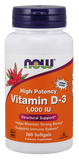 NOW FOOD Vitamin D-3 1000 IU 360 Softgels