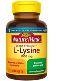 Nature Made  L-Lysine, Double Strength 1000 mg 60 Tablets