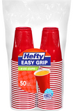Hefty Easy Grip Plastic Party Cups (Red, 9 Ounce, 50 Count)