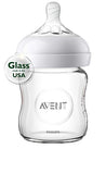 Philips AVENT Natural Glass Baby Bottle (4 oz, 120 ml)