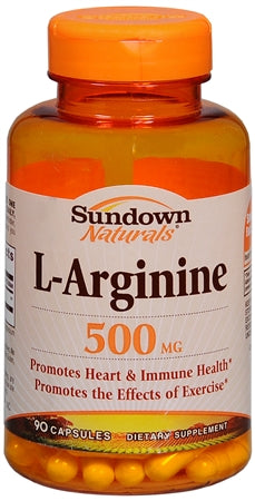 Sundown L-Arginine 500 mg Capsules 90 ea (1 Pack)