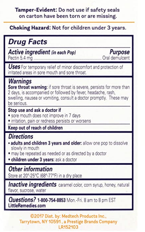 Little Remedies Sore Throat Pops, 10 Count