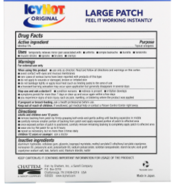 Icy Hot, Original Pain Relief Patch