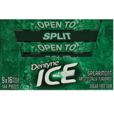 Dentyne Ice Sugar-Free Gum, Spearmint 16 Pieces 9 ea (1 Pack)