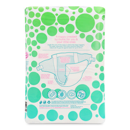 Mum & You Nappychat Eco-Diapers- Size 3, Pack of 2 (66 Count ea) Hypoallergenic, Dermatologically-Tested, and Free-from Lotion, Perfume & Latex (1 Pack)