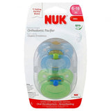 NUK Natural Shape Orthodontic Pacifiers, Latex, 6-18 Months Colors May Vary 2 ea (1 Pack)