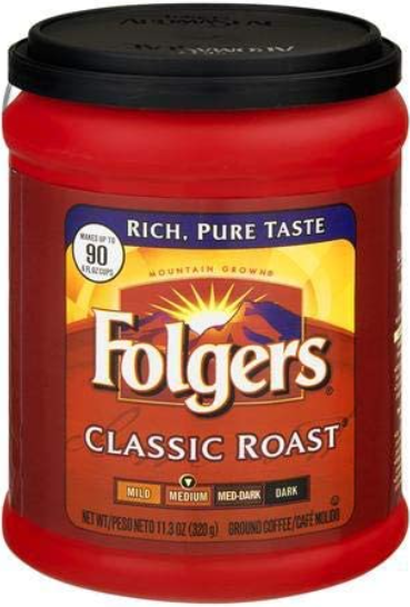 Folgers Coffee Ground Classic Roast Regular, 11.3 Ounce