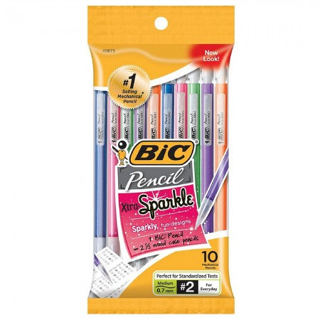 Bic Xtra-Sparkle Medium Mechanical Pencil 0.07 mm, Assorted Colors 10 ea (1 Pack)