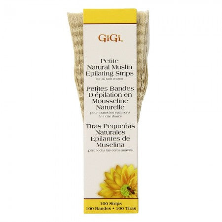 GiGi Natural Muslin Epilating Strips, Petite 100 ea (1 Pack)