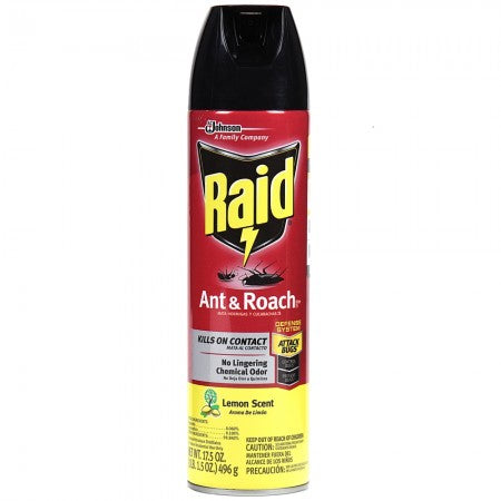 Raid Ant & Roach Killer Aerosol, Lemon Scent 17.50 oz (1 Pack)