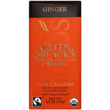 Green & Black's Organic, 3.5 oz Bars, Ginger Dark Chocolate 10 ea  (1 Pack)