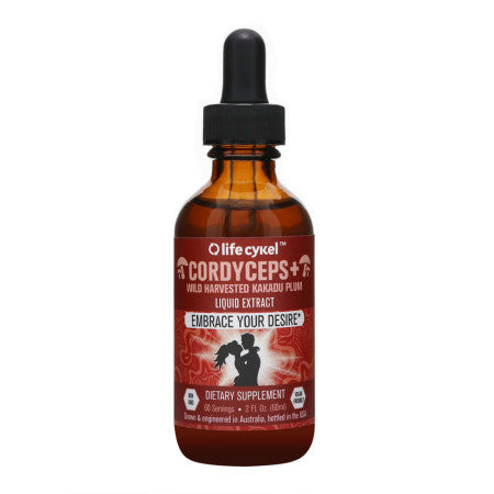 Life Cykel Cordyceps Mushroom with Australian Wild Harvested Kakadu Plum Liquid Extract - 2 fl oz. (60 Servings) - Make Everyday a Smooth Ride - Energy Support (1 Pack)