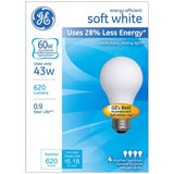 GE Energy-Efficient Soft White 43-Watt Halogen Light Bulbs 4 ea (1 Pack)