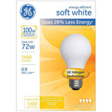 GE Soft White 72-Watt Lumen Light Bulb with Medium Base  4 ea (1 Pack)