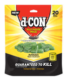 d-CON Refillable Corner Fit Mouse Poison Bait Station, 1 Trap + 20 Bait Refills (1 Pack)