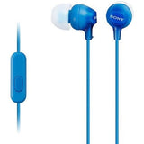 Sony Fashion Earbud Headphones with Mic, Blue 1 ea (1 Pack)