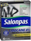 Salonpas lidocaine Gel Patch (6 COUNT)