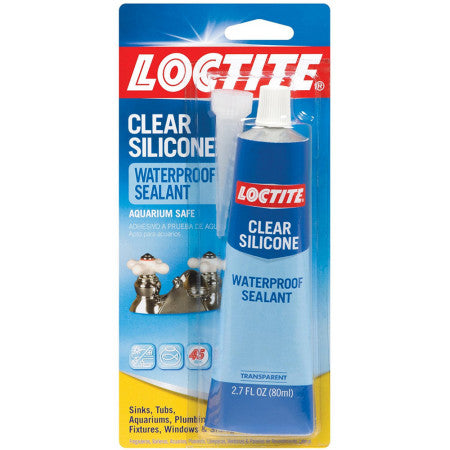 Loctite Clear Silicone Waterproof Sealant, Tube 2.7 oz (1 Pack)