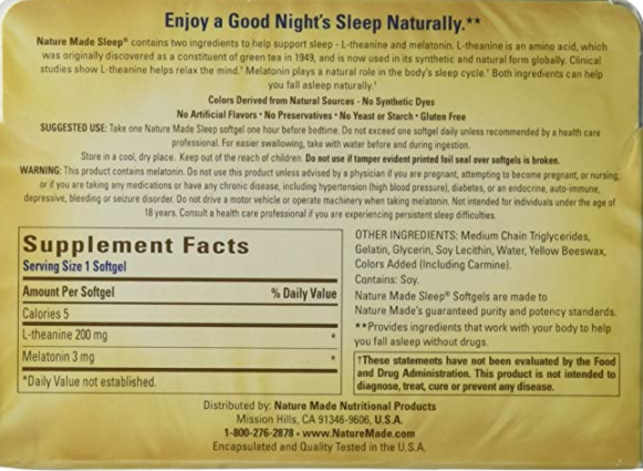 Nature Made Natural Sleep Aid Liquid Softgels 30 ea